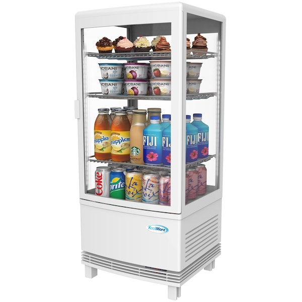 Koolmore Countertop Display Refrigerator - Commercial Beverage Cooler with LED lighting - 3 cu. ft Capacity CDCU-3C-WH - main